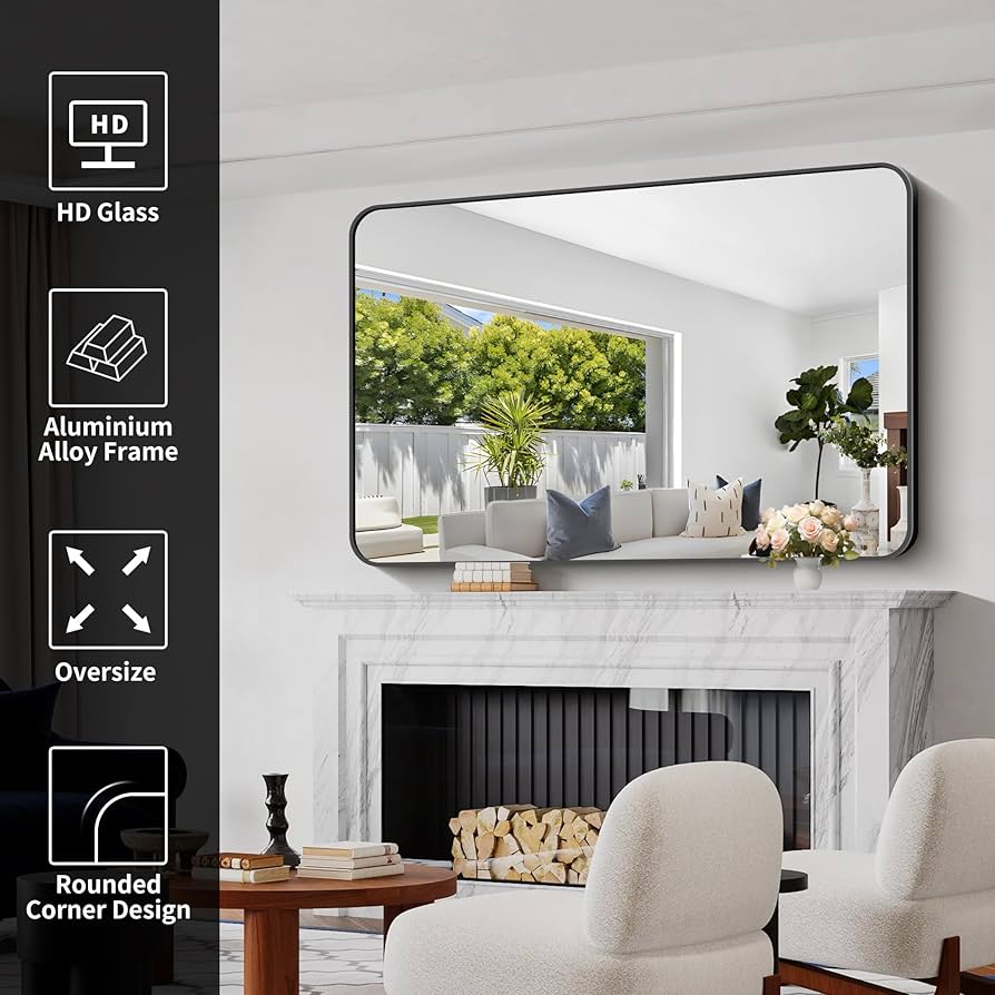 Amazon.com: CIVENO Bathroom Mirror, 55x36 inch Black